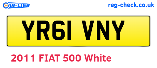 YR61VNY are the vehicle registration plates.