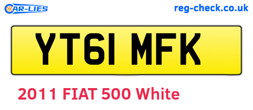 YT61MFK are the vehicle registration plates.