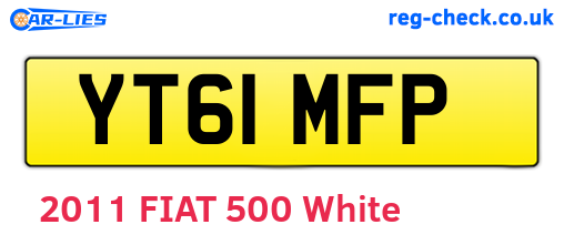 YT61MFP are the vehicle registration plates.