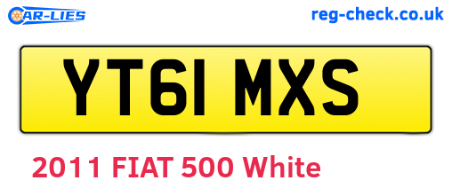 YT61MXS are the vehicle registration plates.