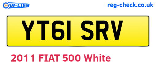 YT61SRV are the vehicle registration plates.