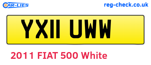 YX11UWW are the vehicle registration plates.