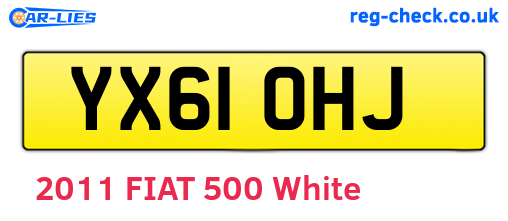 YX61OHJ are the vehicle registration plates.