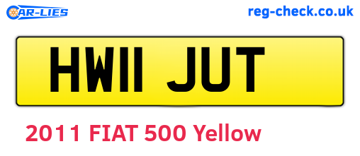 HW11JUT are the vehicle registration plates.