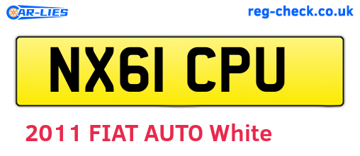 NX61CPU are the vehicle registration plates.
