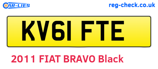 KV61FTE are the vehicle registration plates.