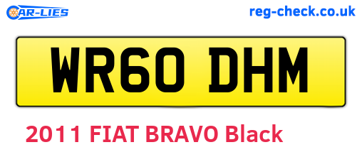 WR60DHM are the vehicle registration plates.