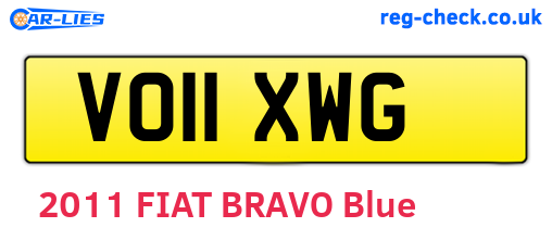 VO11XWG are the vehicle registration plates.