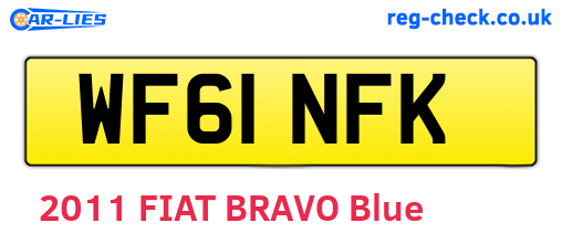 WF61NFK are the vehicle registration plates.