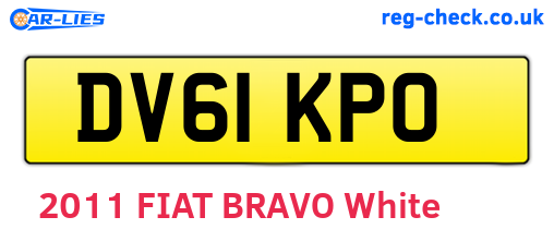 DV61KPO are the vehicle registration plates.