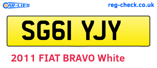 SG61YJY are the vehicle registration plates.