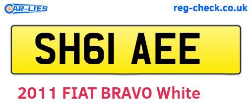 SH61AEE are the vehicle registration plates.