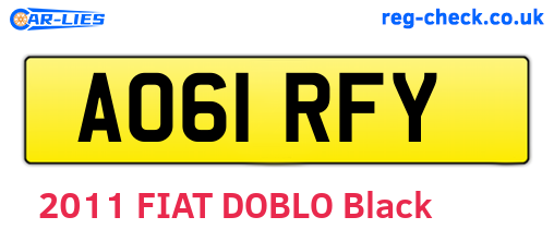 AO61RFY are the vehicle registration plates.