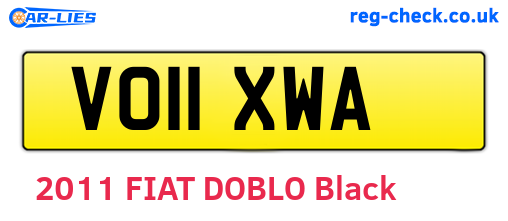 VO11XWA are the vehicle registration plates.