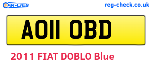 AO11OBD are the vehicle registration plates.
