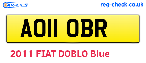 AO11OBR are the vehicle registration plates.