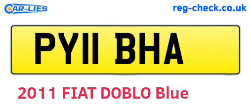 PY11BHA are the vehicle registration plates.