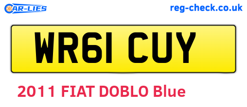 WR61CUY are the vehicle registration plates.