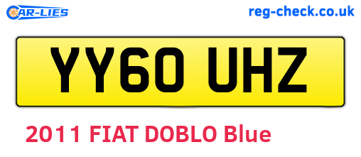 YY60UHZ are the vehicle registration plates.