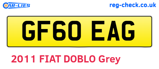 GF60EAG are the vehicle registration plates.