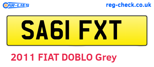 SA61FXT are the vehicle registration plates.
