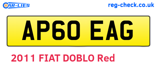 AP60EAG are the vehicle registration plates.