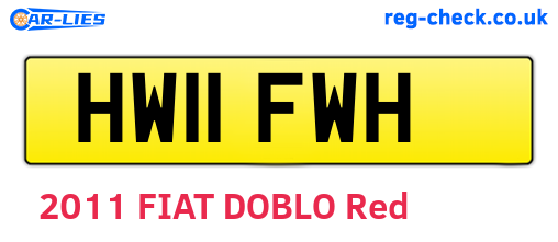 HW11FWH are the vehicle registration plates.