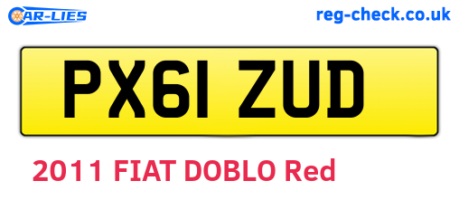 PX61ZUD are the vehicle registration plates.
