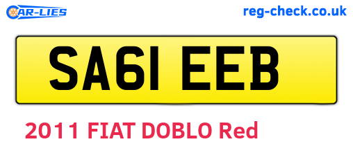SA61EEB are the vehicle registration plates.