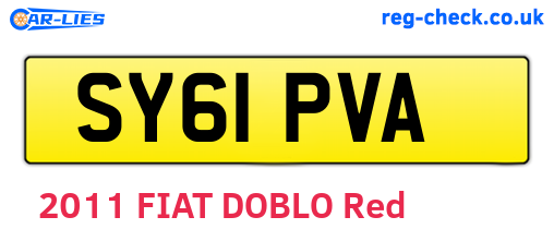 SY61PVA are the vehicle registration plates.