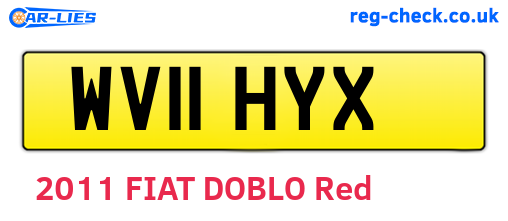 WV11HYX are the vehicle registration plates.