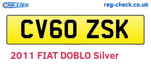 CV60ZSK are the vehicle registration plates.