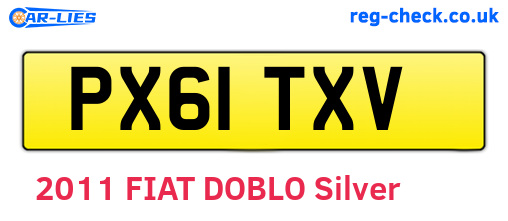 PX61TXV are the vehicle registration plates.
