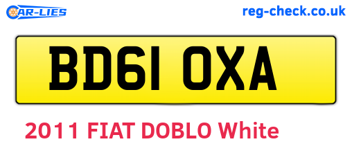 BD61OXA are the vehicle registration plates.
