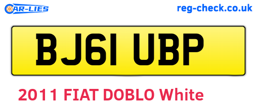 BJ61UBP are the vehicle registration plates.