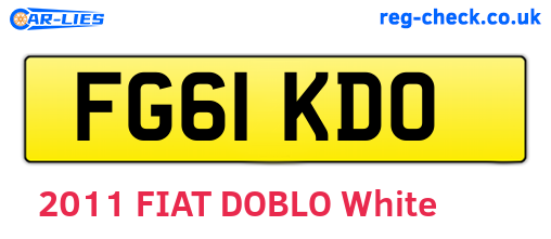 FG61KDO are the vehicle registration plates.