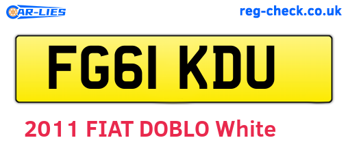 FG61KDU are the vehicle registration plates.