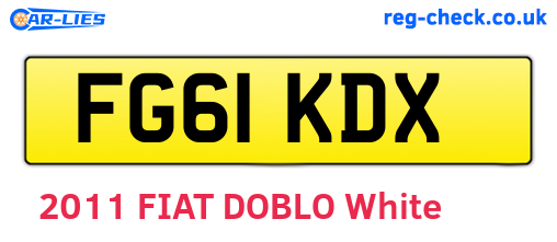 FG61KDX are the vehicle registration plates.