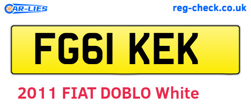 FG61KEK are the vehicle registration plates.