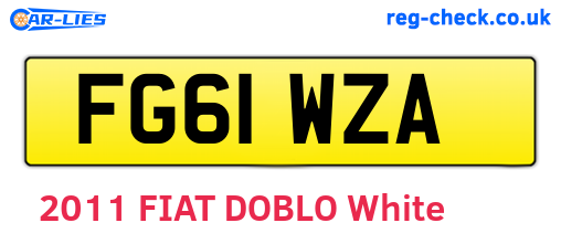 FG61WZA are the vehicle registration plates.