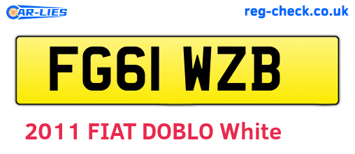 FG61WZB are the vehicle registration plates.