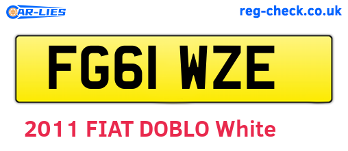 FG61WZE are the vehicle registration plates.