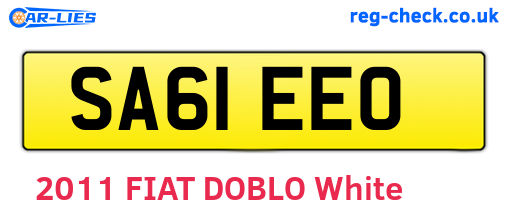 SA61EEO are the vehicle registration plates.
