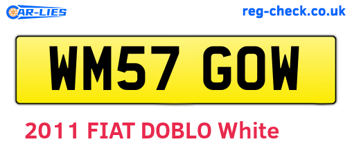 WM57GOW are the vehicle registration plates.