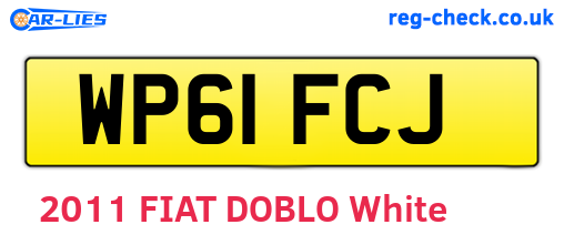 WP61FCJ are the vehicle registration plates.