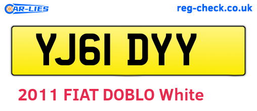 YJ61DYY are the vehicle registration plates.