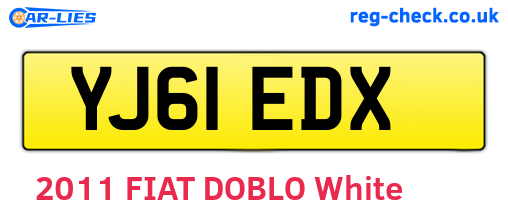 YJ61EDX are the vehicle registration plates.