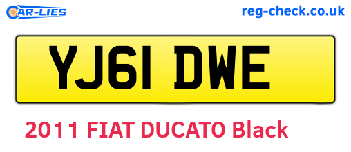 YJ61DWE are the vehicle registration plates.
