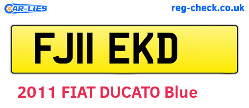 FJ11EKD are the vehicle registration plates.