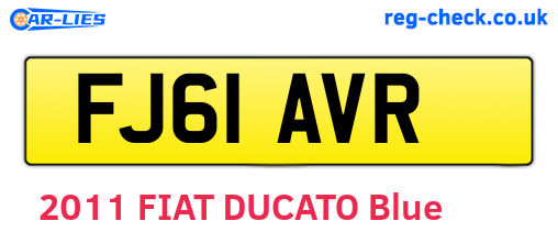 FJ61AVR are the vehicle registration plates.